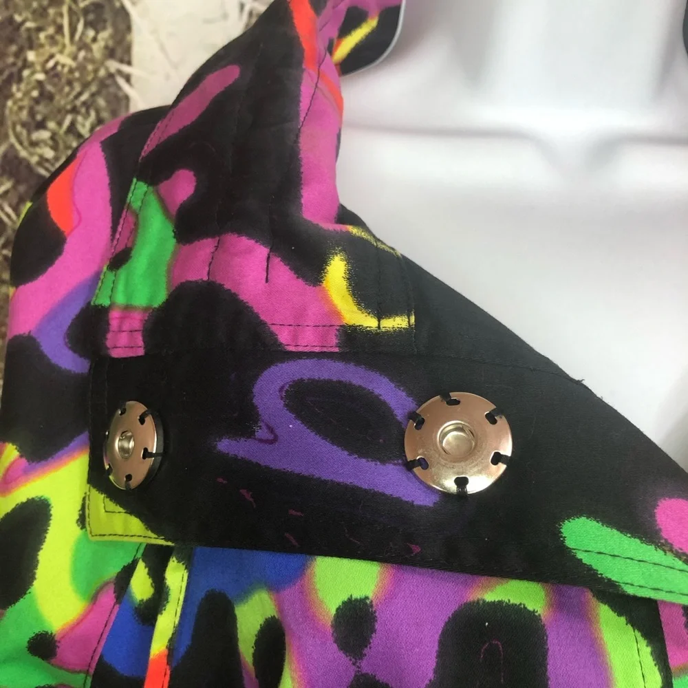 Vintage Berek Jacket Women's small Colorful Abstract Retro Graffiti Art core - Picture 10 of 12